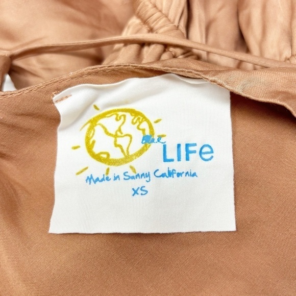 BLUE LIFE Women’s Brown Satin V-Neck Asymetrical Hem Racerback Dress Siz… - Picture 5 of 5